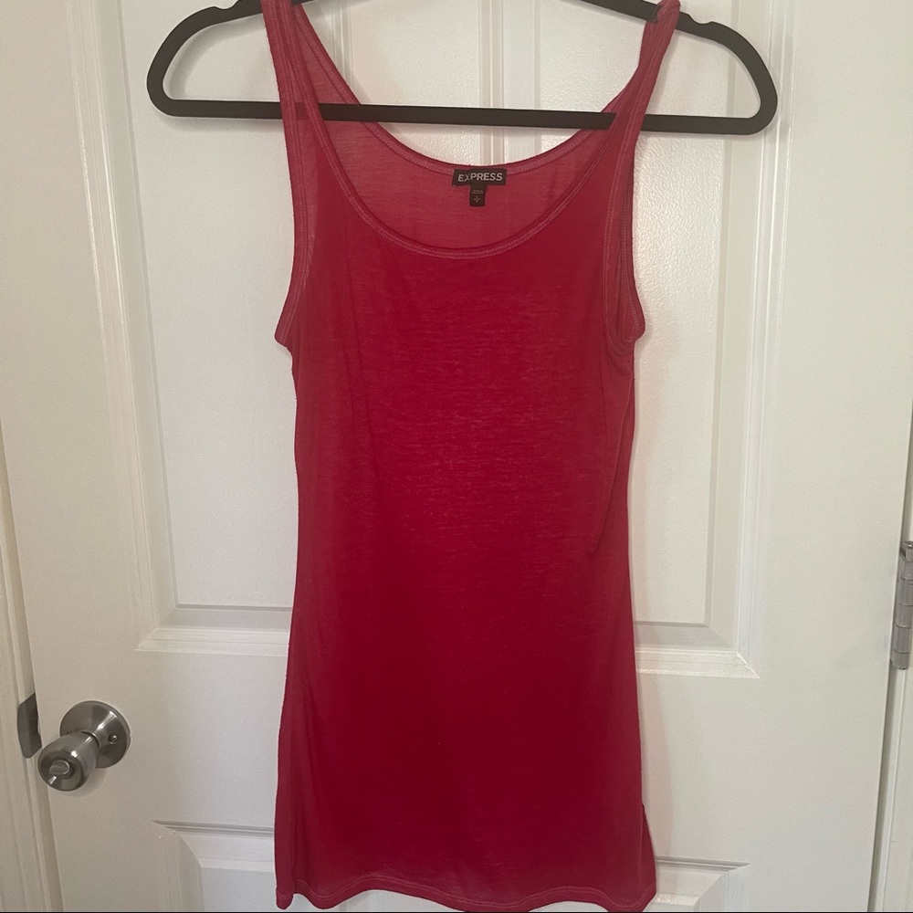 Express sheer red tank top